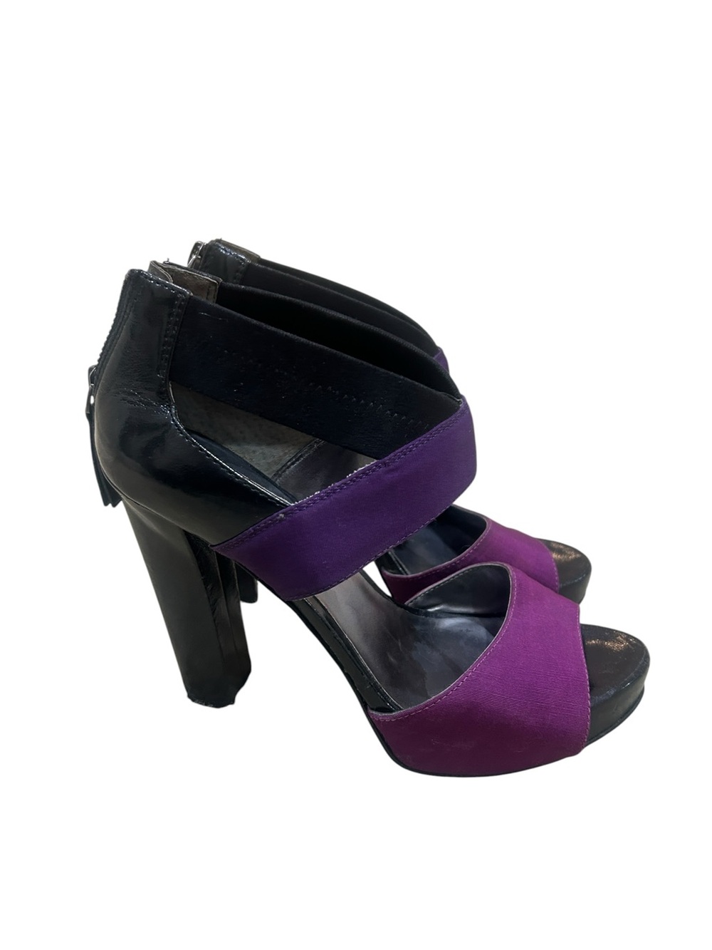 Nine West Purple, berry & black Strappy High Heel platform Sandals size 8